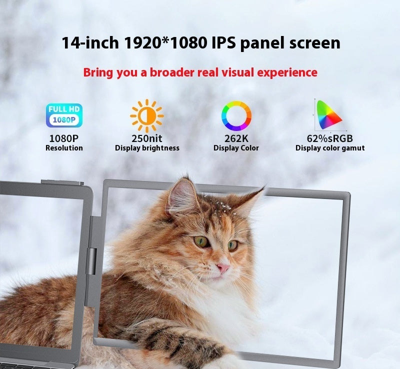 14INCH DUAL SCREEN PORTABLE MONITOR LAPTOP
