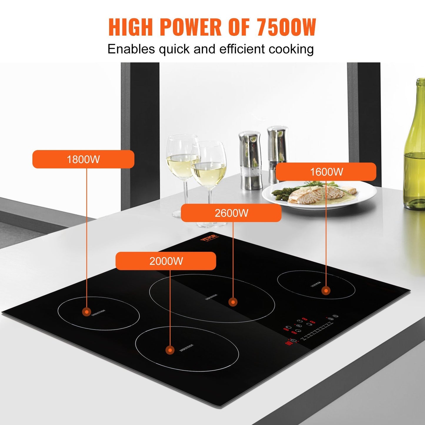 ELECTRIC COOKTOP 4 BURNERS INDUCTION STOVE