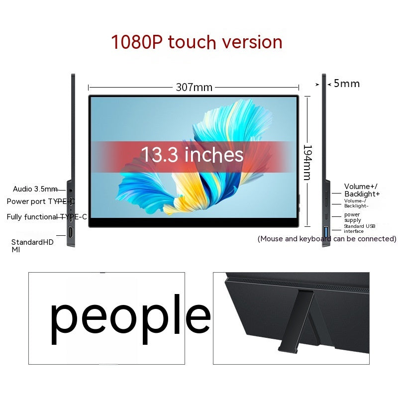 Touchscreen portable monitor