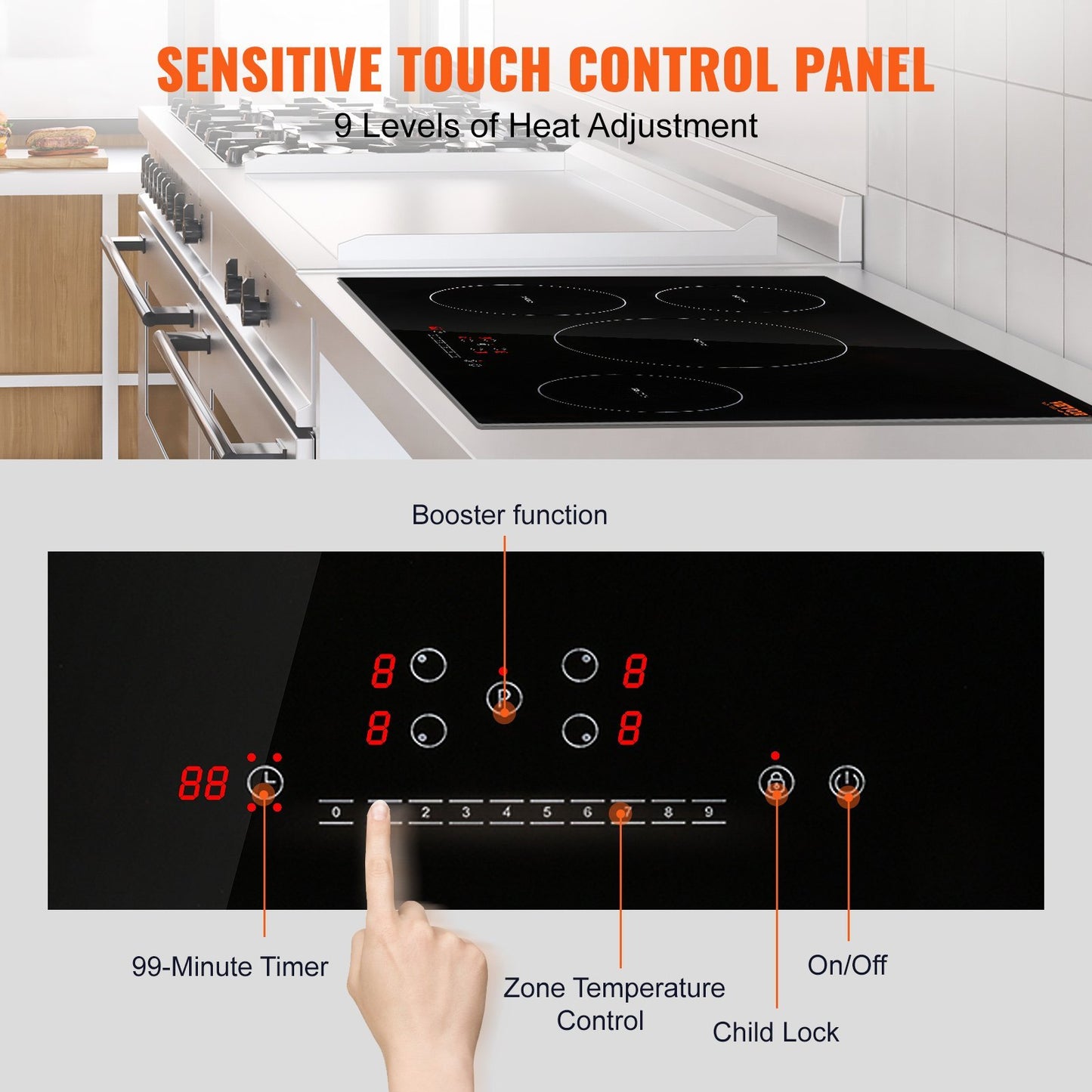 ELECTRIC COOKTOP 4 BURNERS INDUCTION STOVE