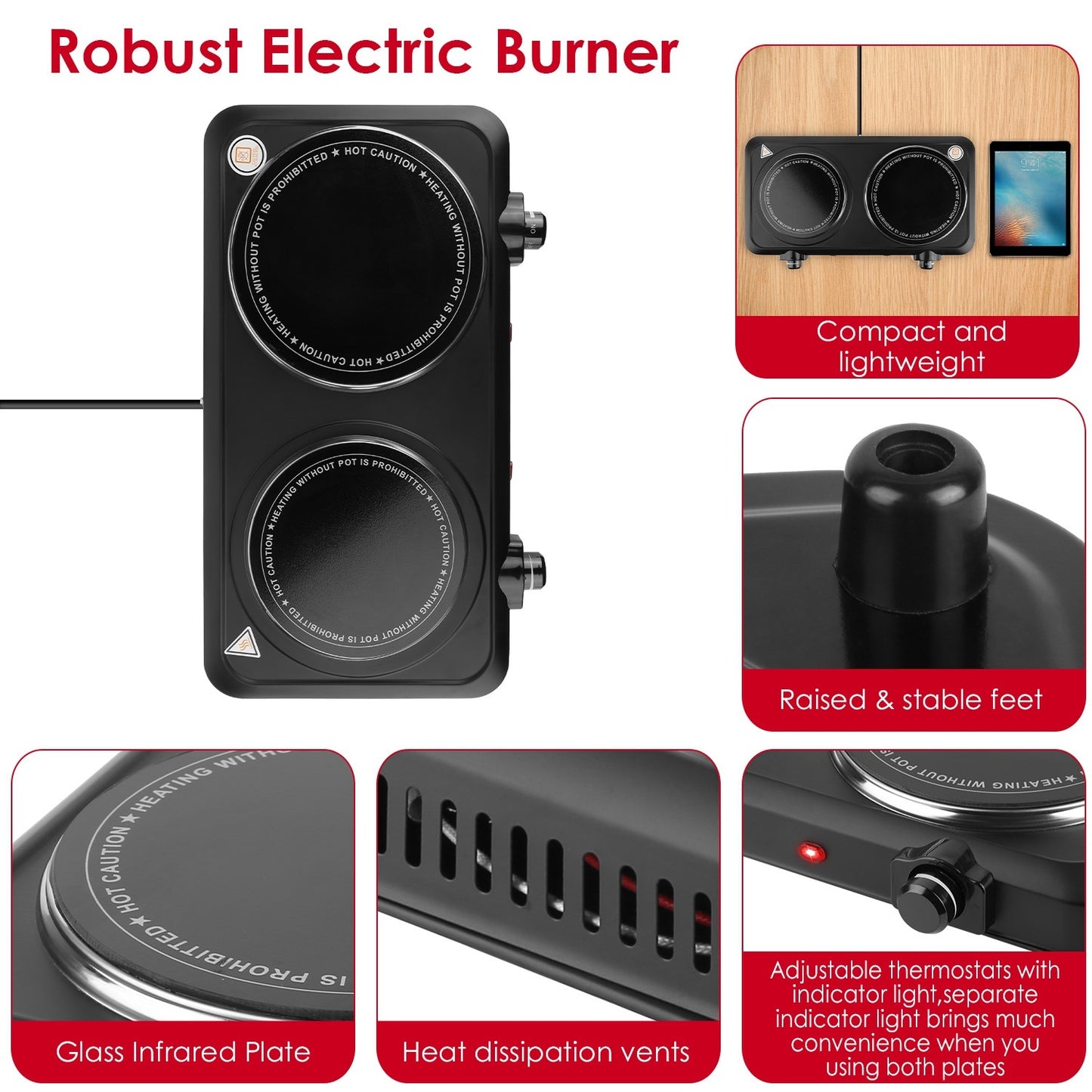 2000 WATT ELECTRIC BURNER2000 Watt Electric Burner – Portable Double