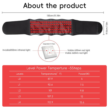 Portable Wearable Red Light Massage Belt
